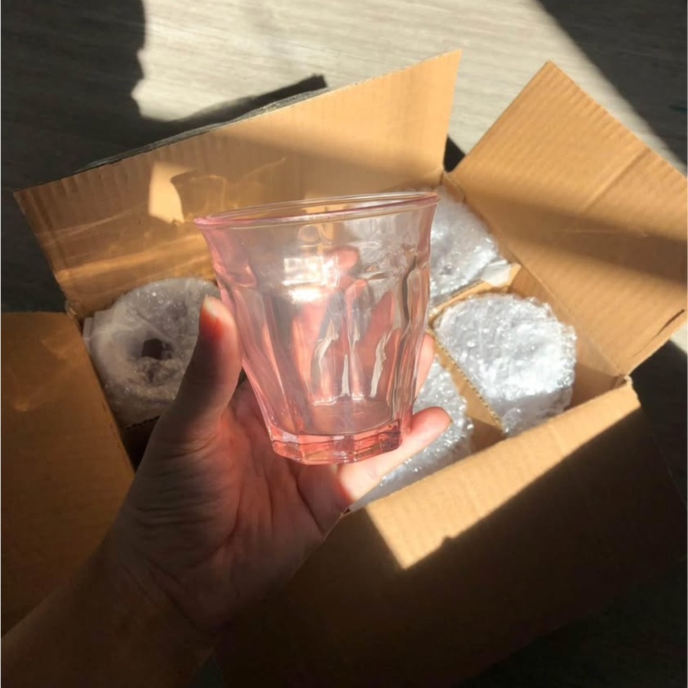 Caravan Pink Bistro Glass Cups (Set of 6)